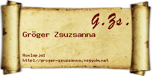 Gröger Zsuzsanna névjegykártya